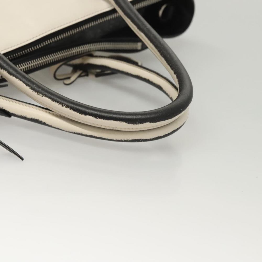 PRADA Hand Bag Leather Black White Auth 122125 - Picture 7 of 16